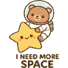Space teddy with star friend