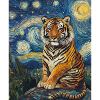 Tiger Van Gogh Style Starry Night