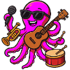 Bunter musikalischer Oktopus