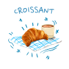 Croissant Blue Retro Design