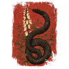 Mystical snake with floral motifs
