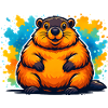Colourful Cartoon Chubby Marmot