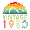 Retro Mountain Sunset Illustration