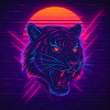 Neon Sunset Cat
