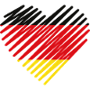 Abstract German Flag Heart Design