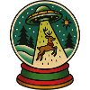 Festive UFO Abduction Scene