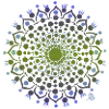 Flowers Mandala in Blue and Green