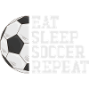 Eat Sleep Soccer Repeat Soccer Player Girl Jun
