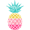 Retro Pineapple Tropical Summer Vibes Fruit