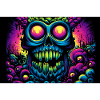 Glühender psychedelischer Schädel