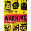 Expressionist Skull Art with Warning Message