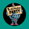 Robotic 1st birthday celebration motif