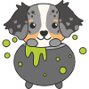 Australian Shepherd Happy Halloween Cauldron