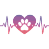 Dog Paw with Heartbeat Dog