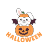Bunny Happy Halloween Pumpkin Bat Costume