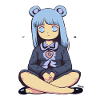 Kawaii Blue-Haired Girl Illustration