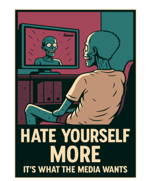 Creepy Skeleton Zombie TV Mirror Design