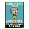 Contemplative Zombie Humour Poster