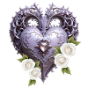Ornamental heart with white roses