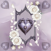 Ornamental heart with white roses