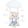 little cute bear on swing