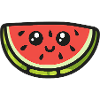 Cute Watermelon Slice Cartoon