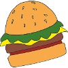 Funny hamburger cartoon print