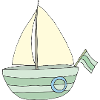 Verspieltes Segelboot Muster