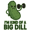 Funny dill motif with muscle training