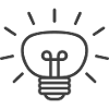 Glowing Light Bulb Line Icon