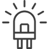 Icône de ligne d’ampoule LED