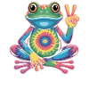 Frog Tie-Dye Hippie Peace Sign