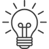 Glowing Light Bulb Line Icon