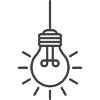 Hanging Light Bulb Line Icon