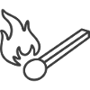 Burning Matchstick Line Icon