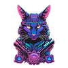 Cyber cat with futuristic design