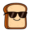 Cool bread with sunglasses