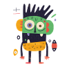 Buntes verrücktes Monster