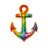 Leuchtender Anker in Regenbogenfarben