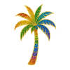 Bunter Regenbogen Palme