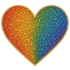 Funkelndes Regenbogenherz Design