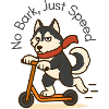 Sassy Husky on Scooter Art