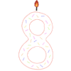 Colourful Birthday Number 8 Candle Design