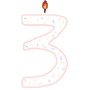 Festive Birthday Candle Number 3 Design