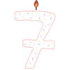 Whimsical Birthday Candle Number Seven