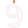 Festive Birthday Number Nine Illustration
