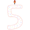 Bougie d’anniversaire festive numéro 5