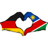 Germany Namibia Flag Hands Heart Shape