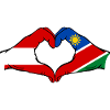 Austria Namibia Flag Hands Heart Shape