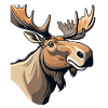 Expressive moose with characteristic look